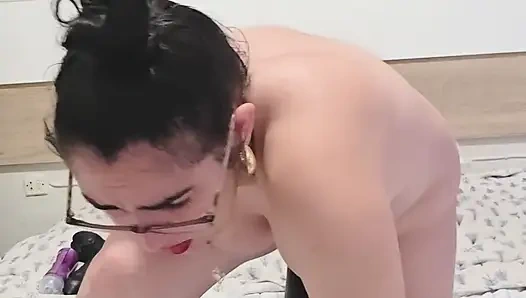 Giant dildo in my pussy