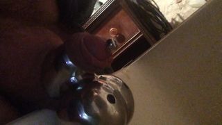 Hollow Sound plug, pissing and lots of mixed in Pre-cum