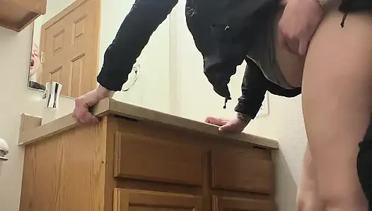 Wife Sneaking to the Bathroom to Get Fucked