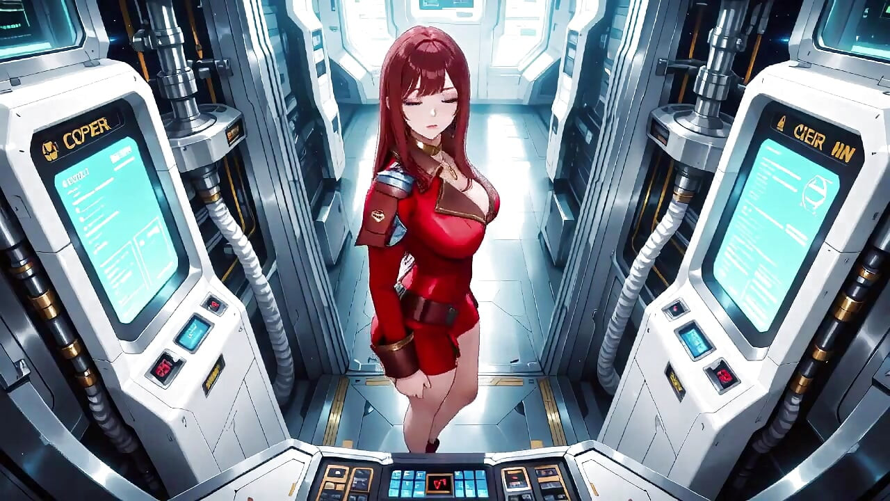 Comandante pelirroja! Momentos privados en la cabina de la nave de ciencia ficción