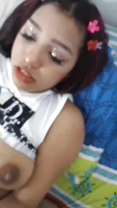 18 year old brunette big saggy tits from New York United States fucking her stepbrother's big dick cute