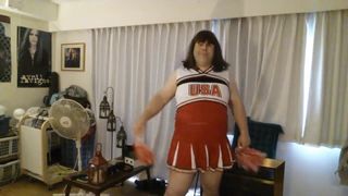 Crossdressed as cheerleader