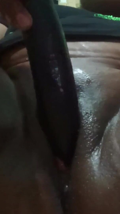 Big black pussy masterbation with Brinjal | Clip 1
