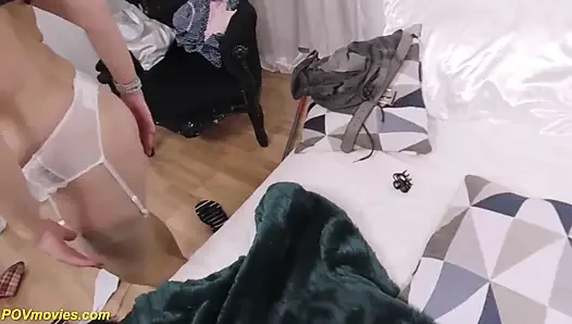 POV with hairy 72 years old grandma