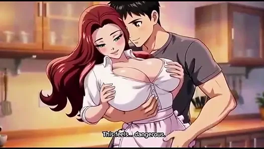 Big boobs stepmom seduced by stepson in kitchen