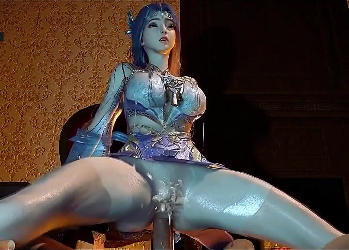 Božica začaranih fantazijskih oblina - 3D animacija Hentai