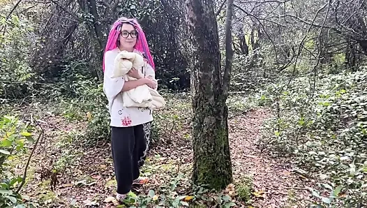 Sapık itaatkar kızla açık havada tanıştım ve amını cezalandırdım