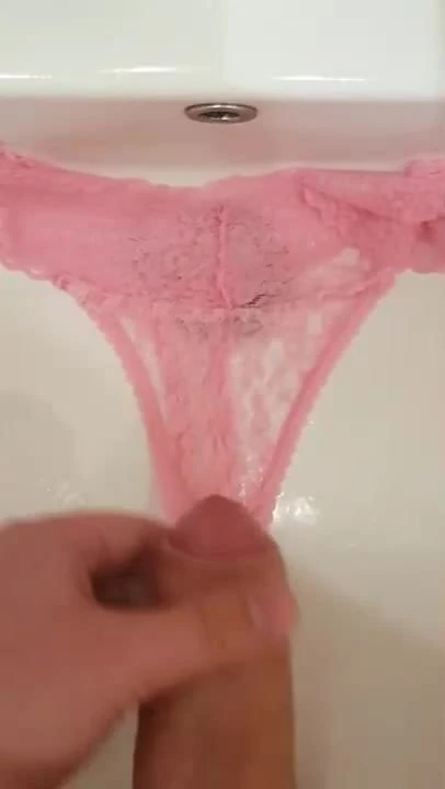 Pink mommy thong cum fun