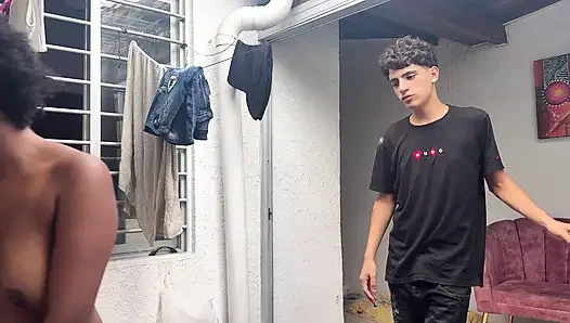 Threesome with my stepson and his stepsister ends in a fantasy dreamed of by any boy.