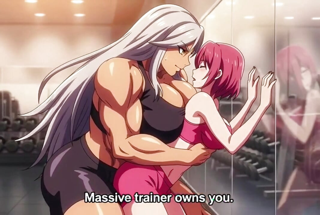 Massive futanari gym trainer dominates client and fuck her hard