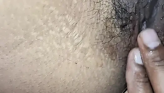 Cleandesibhabhi oiling his pussy for taking bbc