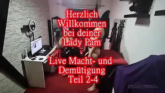 Dominant Brunette Babe Pegs Masked Sub in Fetish Playroom