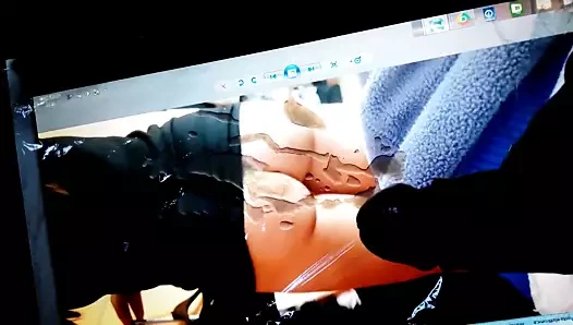 Cum haraç üzerinde göt içinde beyaz külot