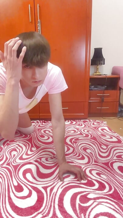 Kitty Femboy Fingering and Having Fun with Dildo