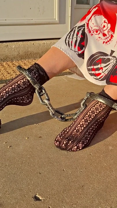 Showing off  feet for Halloween