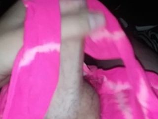 More pink panty cum