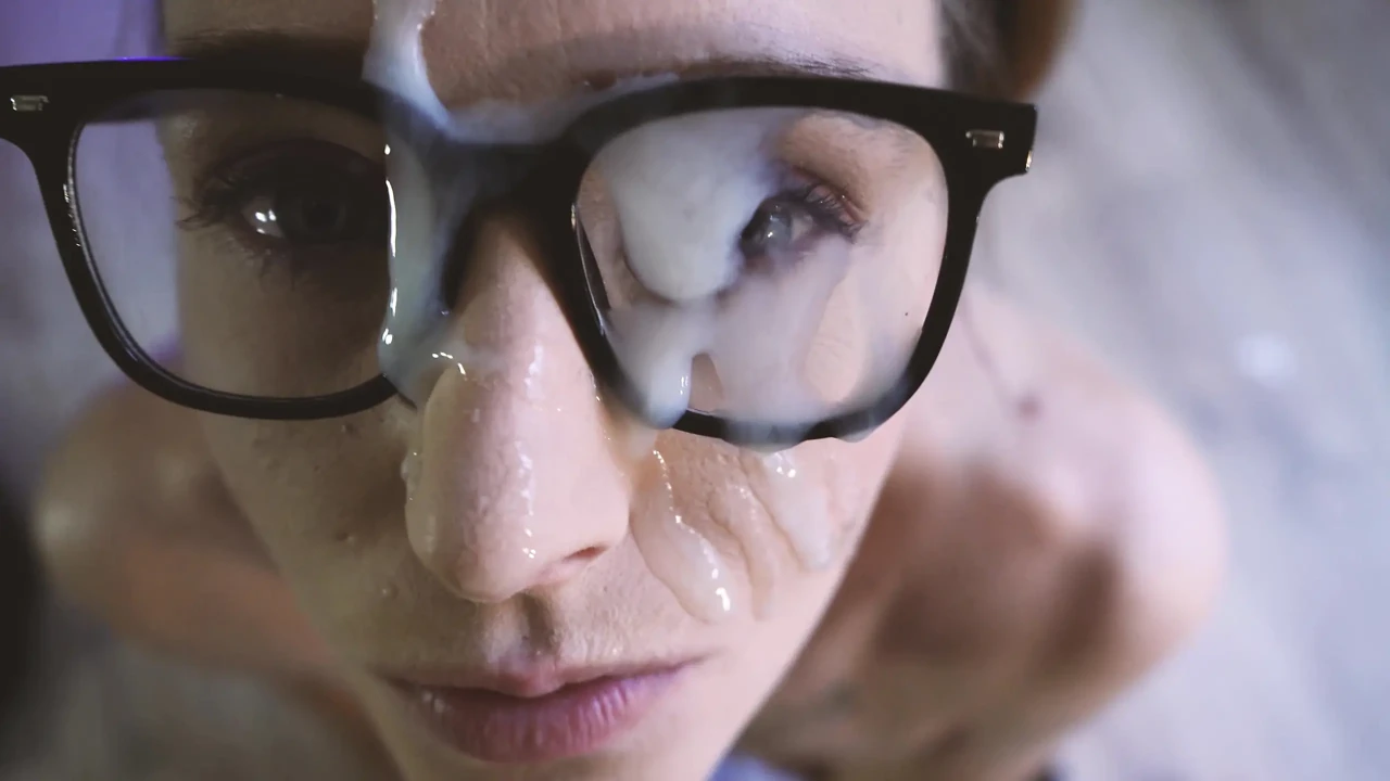 Bratty Nerdy Girl Gives Sloppy Blowjob Then Titty Fuck Ends With Cum on Glasses