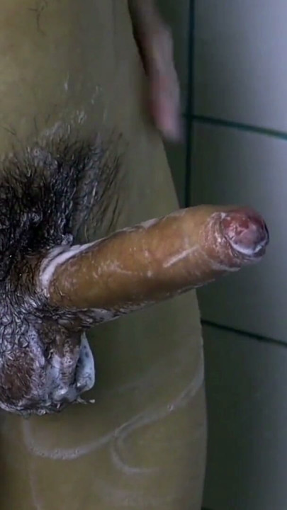 great cock massage in the shower and powerful of white cum | Clip 1