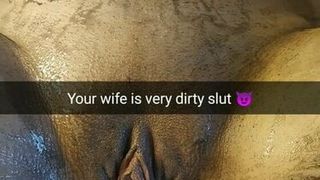 Как твоя жена ухаживает за жесткой групповухой с грязными надписями на теле! - Milky Mari