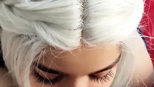 My White Haired Blonde Giving a Perfect Deep Throat