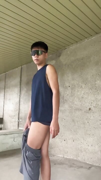 Naked Boy Outdoor Masturbation
