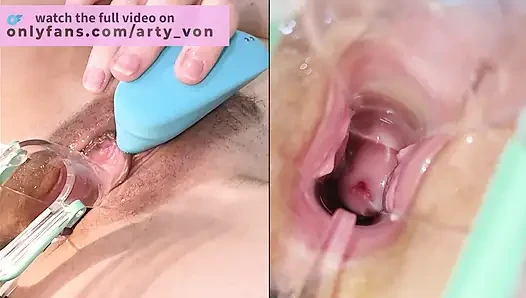 Extreme nahaufnahme POV Benutze das spekulum, um in mir zu suchen, während ich mehrere orgasmen habe