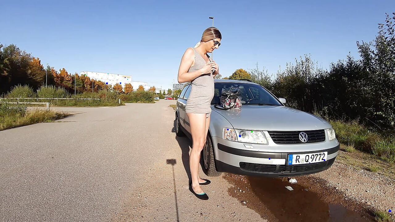 Sunny by the Car