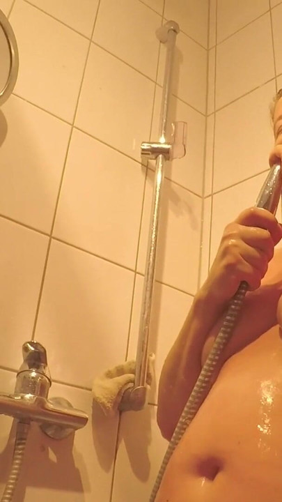 Horny Masturbation, Pee and BJ of a big Dick under Shower - Little Sunshine MILF | Clip 2
