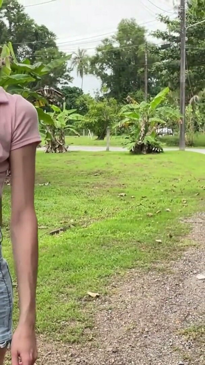 Trans teen flashing big tits and cock with masturbation | Clip 1