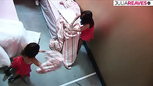 Bitch moans as she gets fucked by a dildo then a massive cock