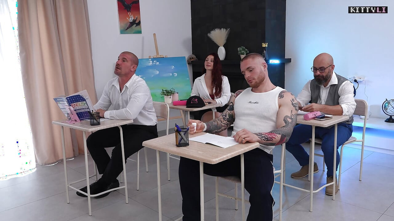 Classroom Gangbang: Teacher Takes Double Anal and DP From Students - Group Facial Ending