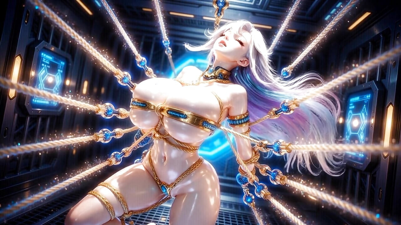 Voluptuous Shibari Suspended Doll High-Tech Dungeon 3D