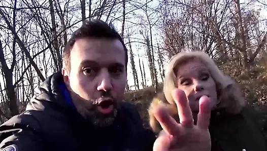 Tattooed Blonde Wife Wild Outdoor Car Fuck