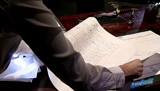 Sexy brunette with big boobs gets fucked hard by older guy in the office