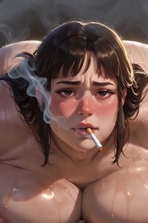 SSBBW 침대 속박 흡연의 기름을 바른 몸 - 굴욕적이지만 발정난