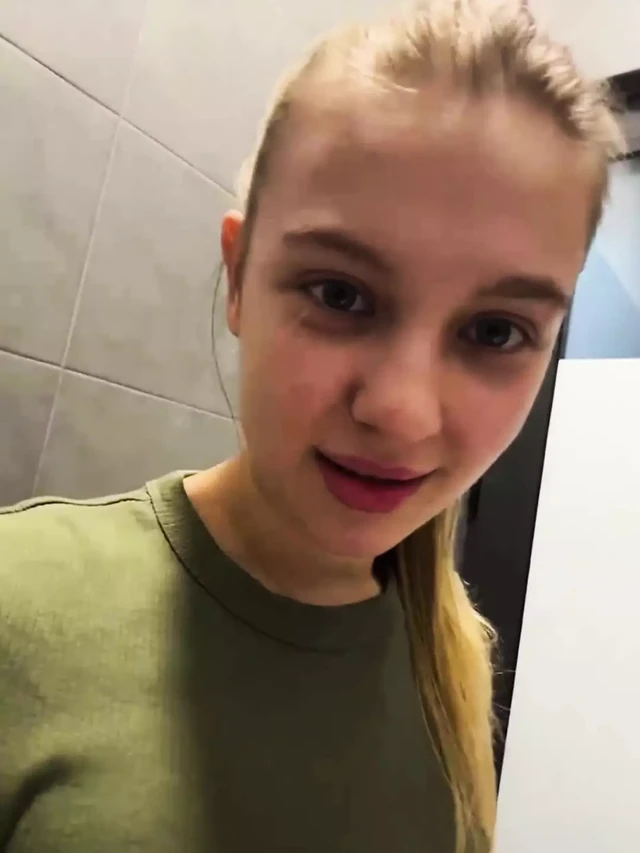Anal squirt so hot in the mall and fingering pink pussy