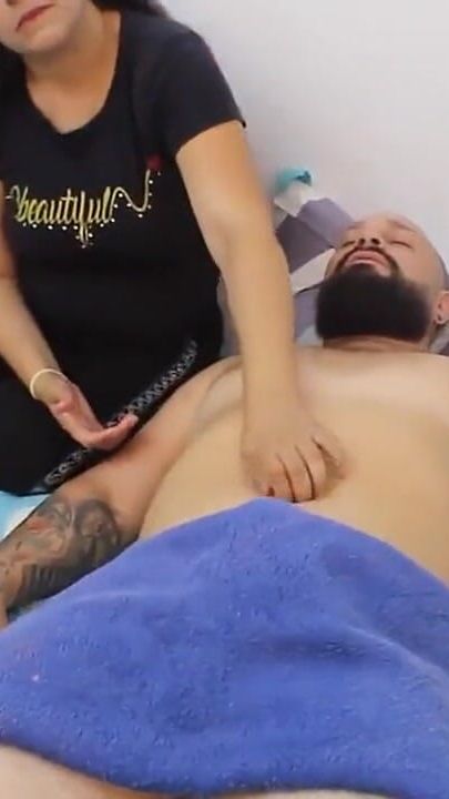 Horny Stepmom Massages Her Stepson