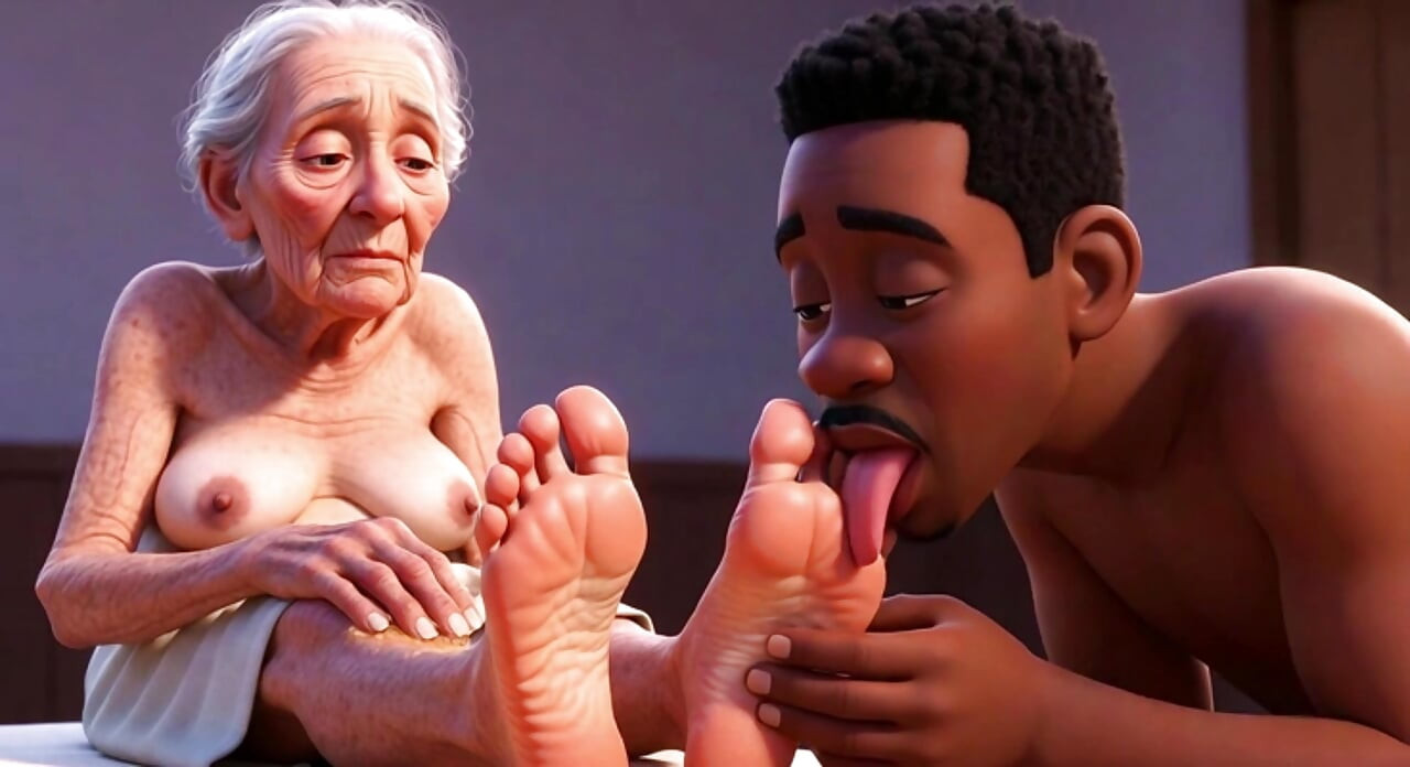 Elderly Granny Getting Feet Oiled & Licked - Sole Licking Pleasure