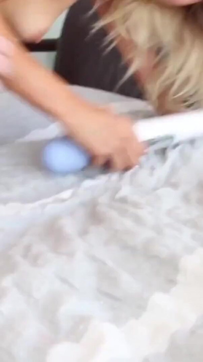 A spectacular redhead is filming her lesbian friend having fun with a vibrator and anal fingering | Clip 3