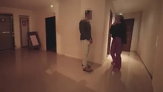 Hotwife Fucked at Building Party - Cum in Mouth