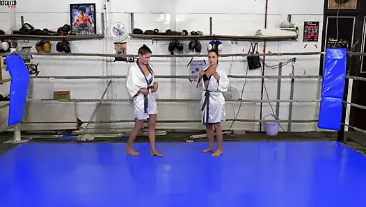 Sexy Catfight Breast Smother Headscissor Submission