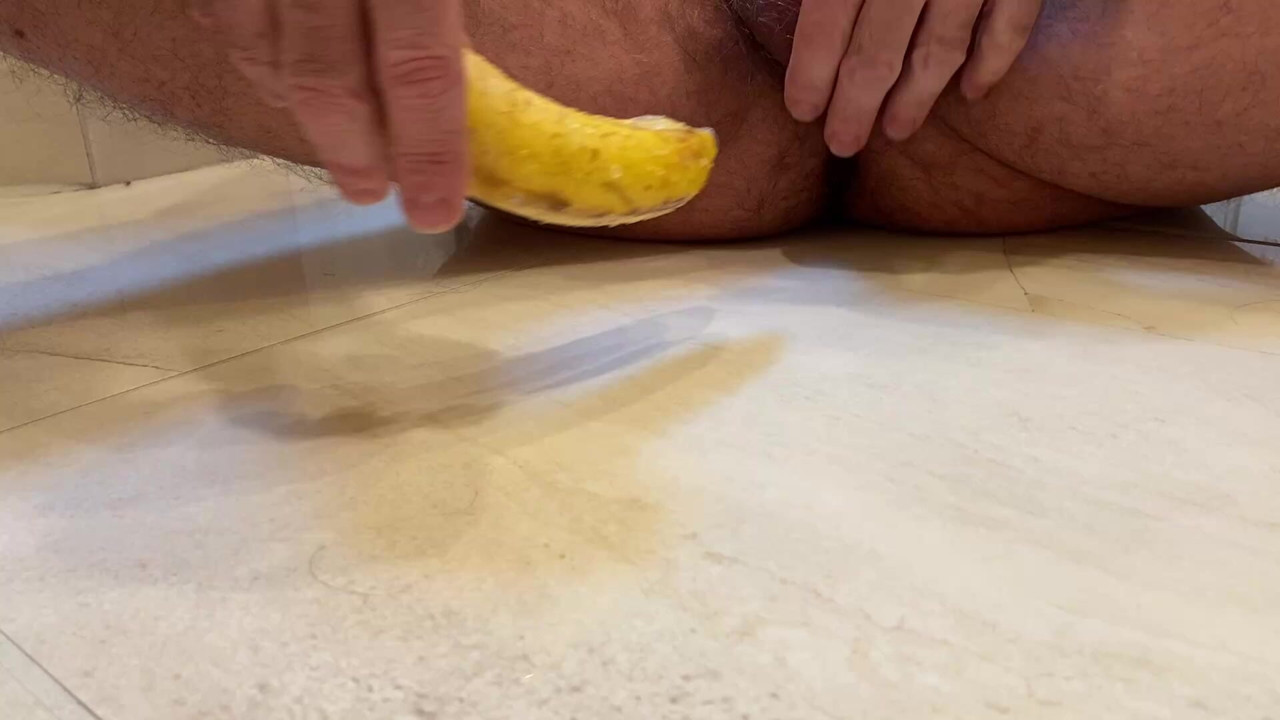 Inserting a banana all the way inside
