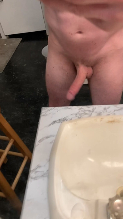 Just got out the shower, stroking my hard, smooth cock for anyone who enjoys this please comment