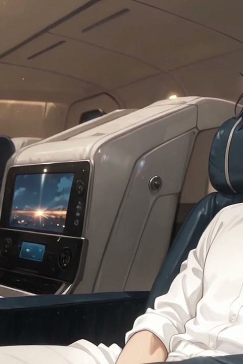 Masturbating on Airplane Then Giives the Hot Man a BJ