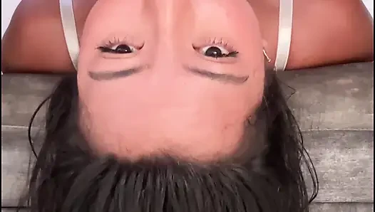 Mishell chokes on big cock in her throat