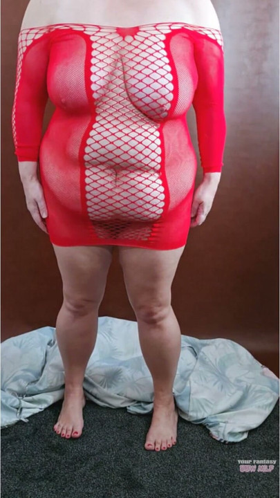 stripping in my fishnet bodysuit to show my lover my mature married hairy pussy - cheat wife bigtits bbw | Clip 1