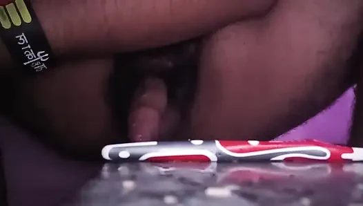 Asian boy dirty himself by inserting things in his ass and masturbate dick