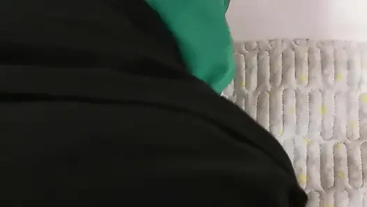 Female flight attendant gets before boarding