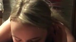 Beautiful blond sucks POV