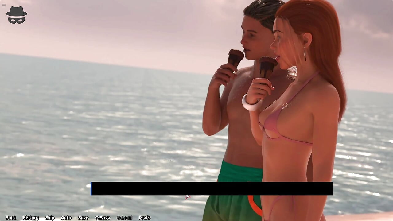 Stepbro Kissing His Stepsister Lips And Squeeze Her Big Ass In Beach